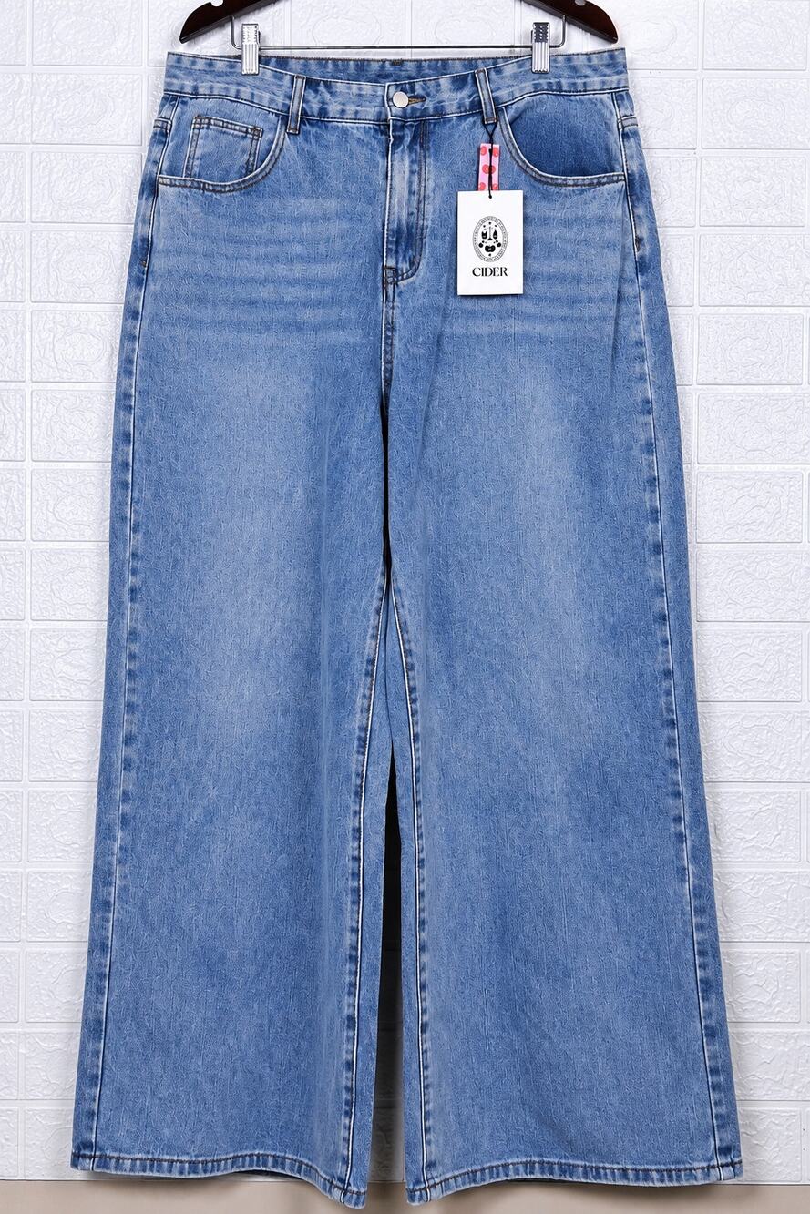 CIDER 1XL Wide Leg Jeans Baby Blue High Rise NWT